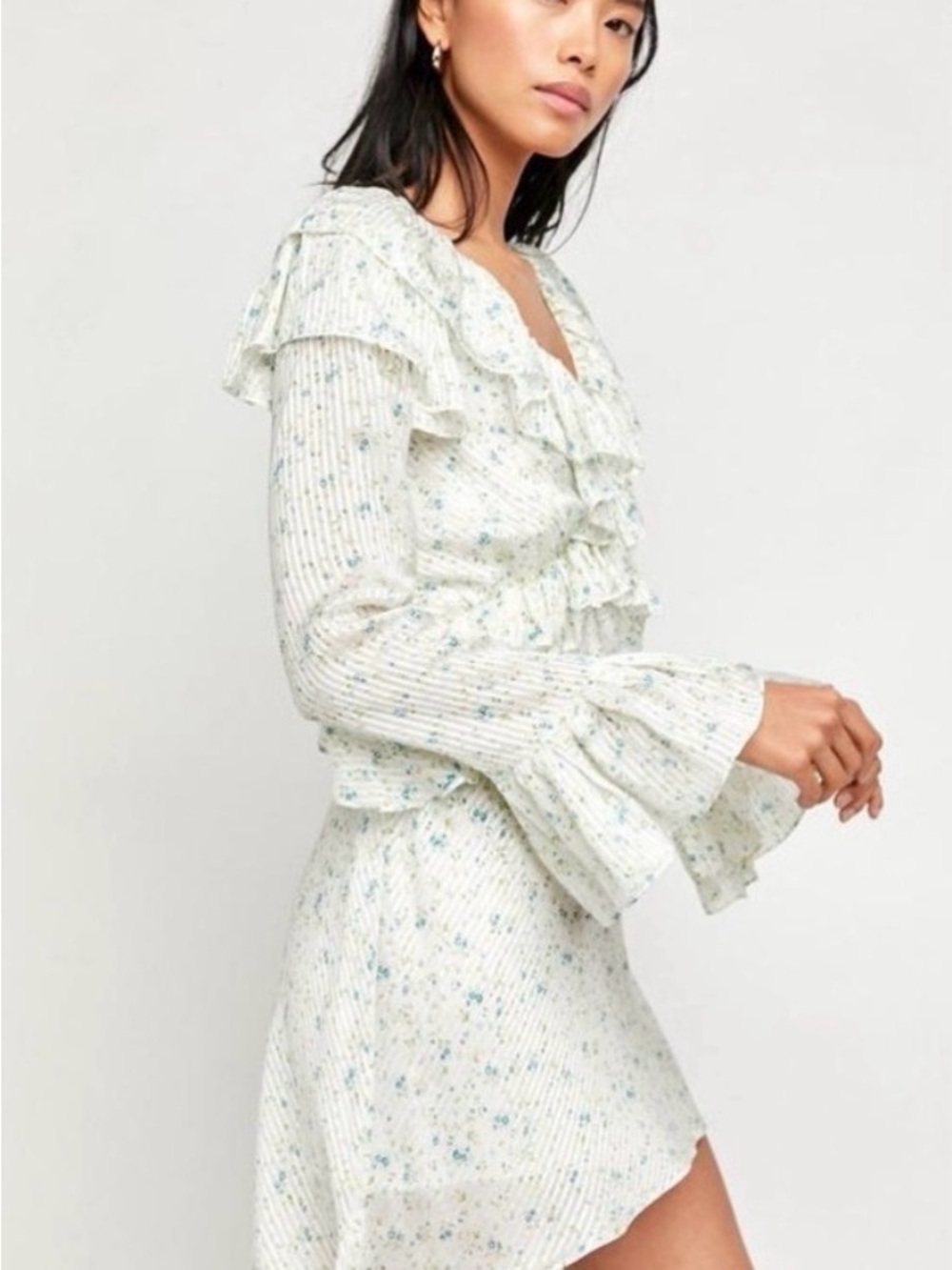 Free People Mini Dress with Blue Floral Print